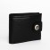 Male purse for magnet, department for bills, for maps, for coins, black color