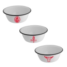 The bowl enamilled with the Axentia BBQ pattern, D = 20 cm, 1.5 liters