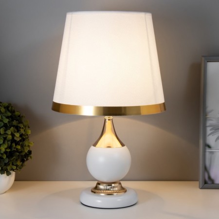 RIMINOM table lamp 1x60W E27 with white-gold 24.5x24.5x40.5 cm Risalux-1