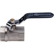 Кран шаровой AQUALINK, PN 50, внутренняя/внутренняя резьба 1", ручка, никелированный