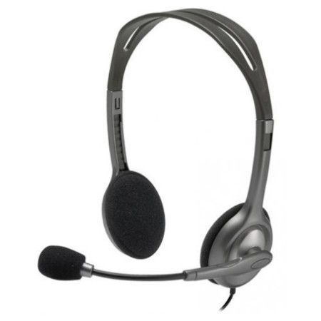 Headphones with Logitech H111 Microphone Gray 2.35m Faling Head (981-000588)