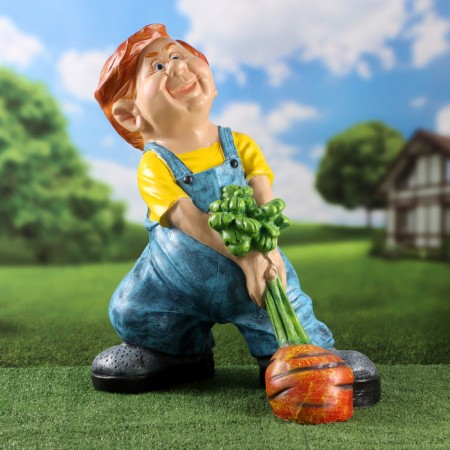 Garden figure "Boy with carrots" 65x60cm