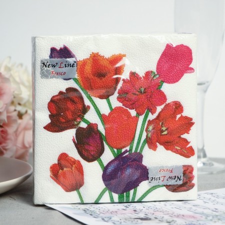 Paper Nev Line Fresco Tulips, 2 layers, 33*33 cm, 20 pcs.-2