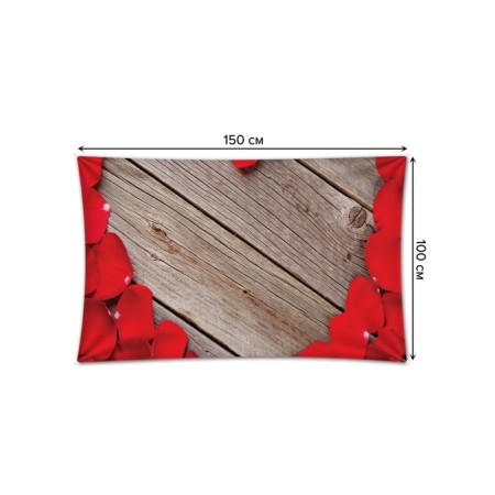 Decorative panel with photo printing "Heart from roses", horizontal, size 100x150 cm-1