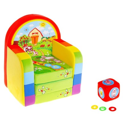 Soft toy "chair-bed of a farm" with a playing cube