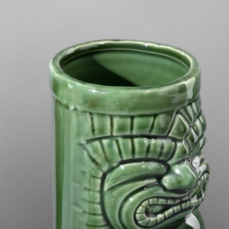 Tiki glass "McKay idol", green, ceramic, 440 ml-3