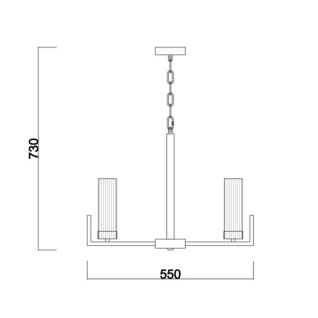 Suspended lamp Freya Fr5214PL-05BS ADELINE, 550x550x730 mm, E14, 5x60W, brass color-1
