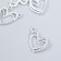 Decor for creativity metal, rhinestones "Two hearts" silver 2x2 cm