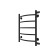 Water towel "Sanprise" Classic P5, 500x600 mm, side connector, black matte