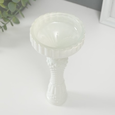 Glass of glass per 1 candle "Hecate" white d = 2.5 cm 8x8x17.5 cm-3