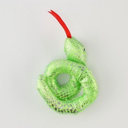 Soft toy "Snake" shiny, 11 cm, green color-6