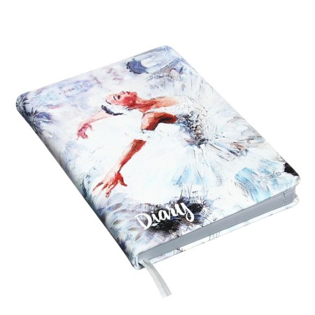 Leduced Diary A5, 160 sheets, Devente.elizabeth, solid cover of artificial leather with foam rubber, color cut, a, clock 70 g/m2, gray-2