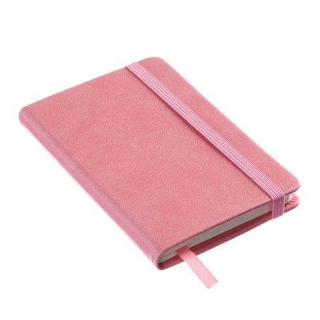 Notepad A6 "Pink quartz", 96 sheets, in a ruler, solid cover, artificial leather, elastic band, pocket, tinted OFSET 70G/m2 block-1
