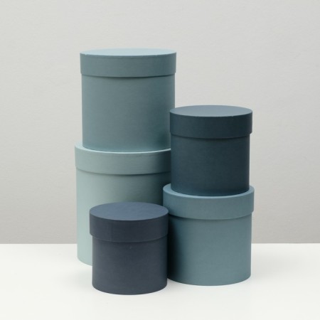 Set of round boxes 5 in 1 "barracudus" 23 x 23 x 25 - 15 x 15 cm 15 cm-1