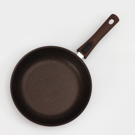 Pan, d = 26 cm, removable handle, glass cover, anti -stick coating, color coffee marble-3