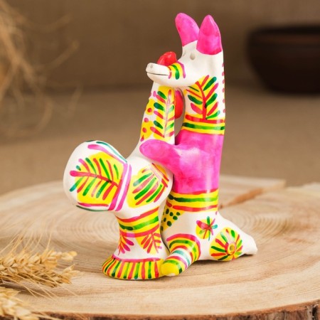 Filimonovskaya toy "Fox with a rooster"-1