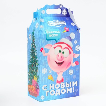 New Year. Gift box New Year's corporate party "Smeshariki" License 20.3 x 12.3 x 41 cm.-1