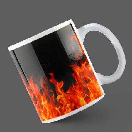 Ceramic "Fire man" Dima, 320 ml, red color-2