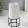 Ceramics candlestick, metal on 1 candle "column" white with black 7.4x7.4x15.3 cm