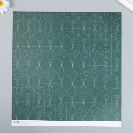Scrapbooking paper "Crystals on green" density 180 g 30.5x32 cm-1