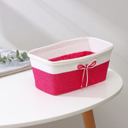 Kashpo for flowers wicker "bow", 23.5 × 12.5 × 10.5 cm, rectangle, color mix-3