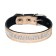 The collar is two-layer leather with rhinestones, width 2.5 cm, Osh 29-39 cm, pink