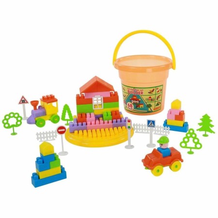 Designer "Builder", 68 elements, in a bucket of maxi with a lid-4