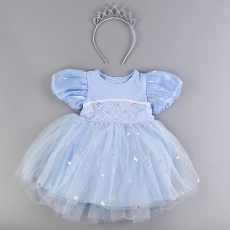 Carnival set "Stylish Princess": rim, blue dress, height 98 cm-4