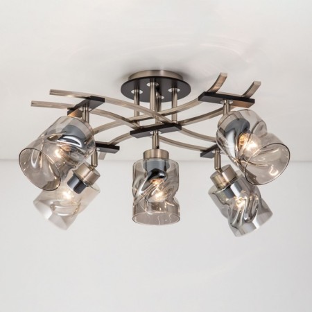 Ceiling chandelier Citilux "Merida" CL142155, 65x65x45 cm, 5x75W, E27, Gray color