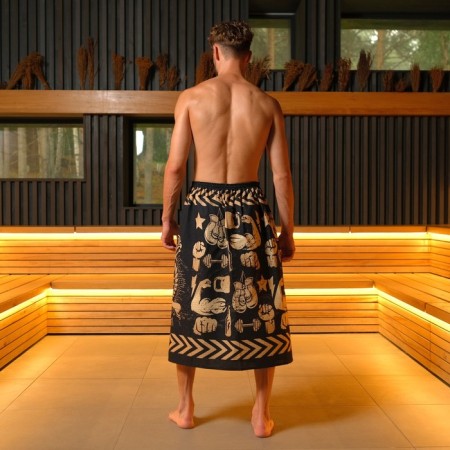 A towel for the bath "Real Man" Male Kilt 80x145 cm, 100 % HL, waffle leaf-2