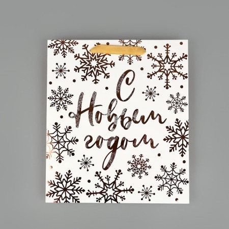 Package New Year's laminated Gift with New Happiness, M 30 x 26 x 9 cm, New Year-3