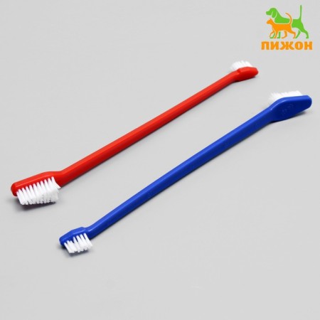 Dental brush two -sided, set 2 pcs, red and blue