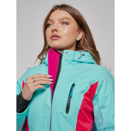 Ski jacket women's winter, size 44, turquoise color-5
