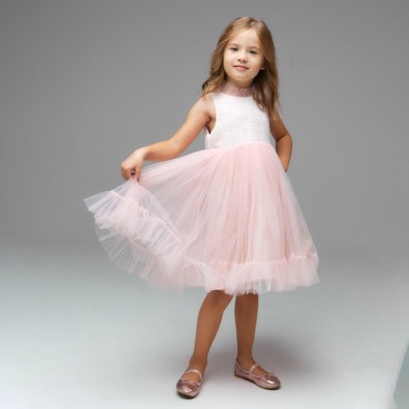 Elegant dress, pink color, height 116 cm