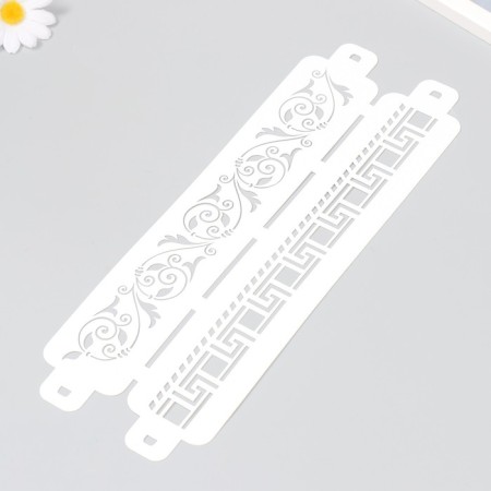 Tencil of border plastic "patterns" plastic, 11x32 cm-2