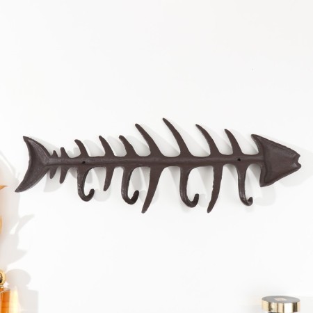 Hooks decorative cast iron "fish skeleton" 46x16 cm-3