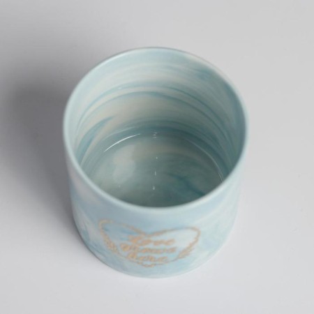 Kashpo ceramic with embossing, pot “Grow”, 8 x 7.5 cm-4