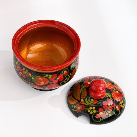 Sugar, with a spoon, 10 × 9 cm, Khokhloma-2