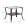 Table Comfort, 600x500x500, walnut/glass transparent