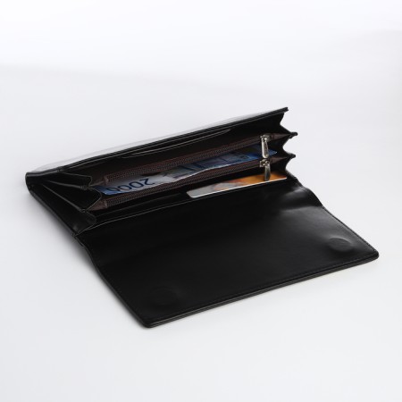 Women's wallet on a magnet, black color-3