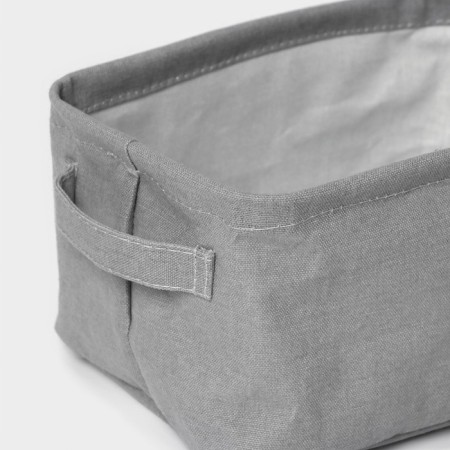 Storage basket with handles LadOM, 23 × 16 × 12 cm, color gray color-2