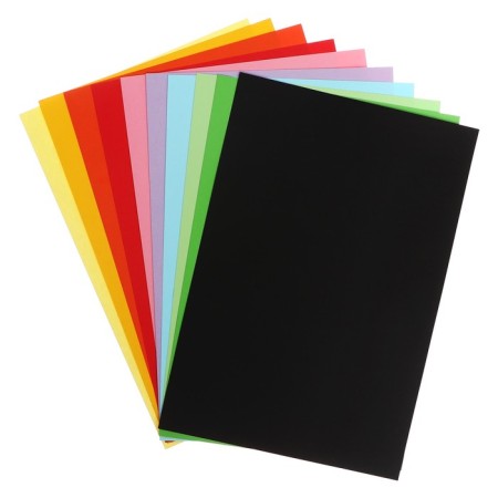 Cardboard of color two -way A4, tinted in the mass, 10 sheets, 10 colors, 180 g/m2-2