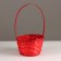 Wicker basket, d16x10xh32cm, red, bamboo