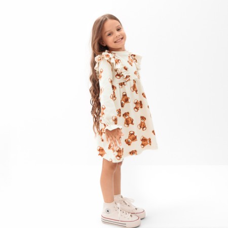 Платье детское с рюшами KAFTAN "Мишки" р.30 (98-104)-2