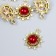 Decor for creativity metal, rhinestones "helm with ruby" gold 2x1.7 cm