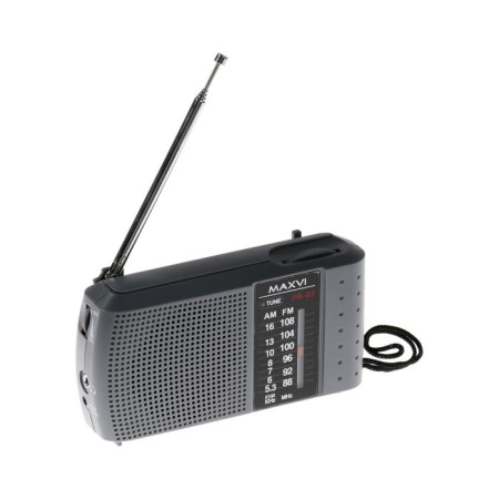 Radio receiver Maxvi PR-03, 220 V, 2HAA, AUX, Gray