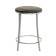 Stool "ultra" with a ring, silver metallic/chocolate