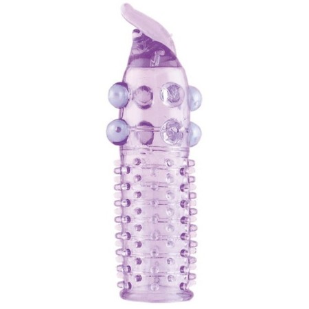 Toyfa penis nozzle, with balls, purple color, 13 cm-1