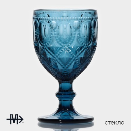 Набор бокалов из стекла Magistro «Варьете», 320 мл, 2 шт, цвет синий-1