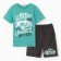 Set for a boy (T -shirt, shorts), green/gray color, height 104